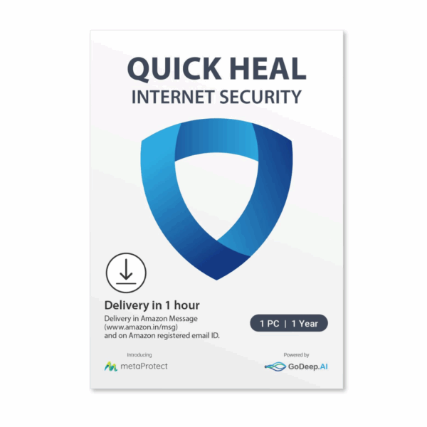 Quick Heal Internet Security - 1 User, 1 Year | AI Based Device Security for Windows Pc